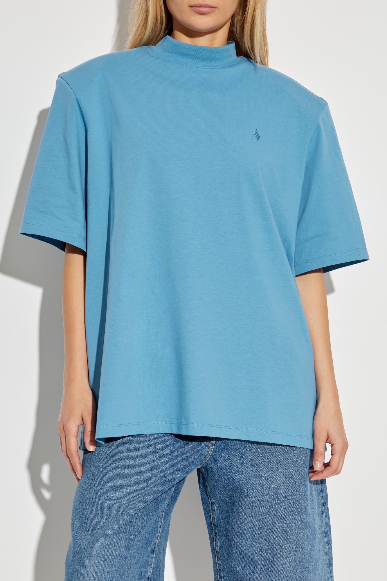 Blue T-shirt with shoulder pads The Attico - Vitkac AS